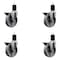 Service Caster 5'' Semi Steel Swivel 1-3/4'' Expanding Stem Caster Set with Brake, 4PK SCC-EX20S514-SSS-PLB-134-4 - alternate 1
